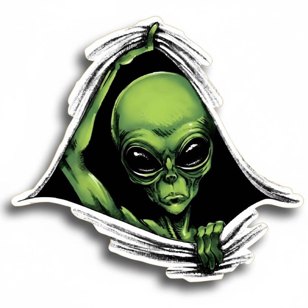 Amazon.com: Peeking Curious Alien Sticker : Electronics